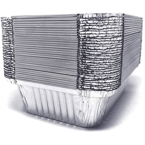 Rectangle Square Disposable Aluminum <b>Foil</b> Baking Pan Takeout Food <b>Container</b> Food Grade Plastic Lid Custom Size Kitchen Use - Product Image 4