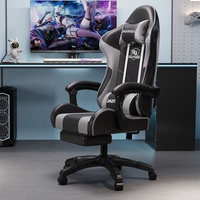Chaise de jeu avec repose-pieds - Chaise de bureau réglable pour ordinateur, bureau, chambre à coucher, dortoir avec soutien lombaire