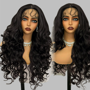 Perruques synthétiques de haute qualité à <span class=keywords><strong>cheveux</strong></span> longs bouclés, vente en gros, perruques synthétiques à dentelle HD résistantes à la chaleur, ondulées et bouclées - Product Image 6