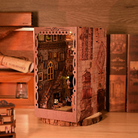 KNOWME IIECREATE Kit de meubles miniatures en bois et plastique, jouet éducatif DIY, puzzle 3D, coin lecture, mini maison de poupée