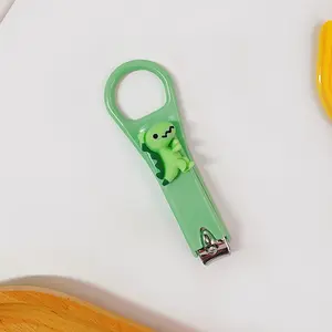 RTS Cartoon Green Frog 3D Decals Professional Cute Folding Nail Cut Mini Portable Nail Clipper For Fingernial Care