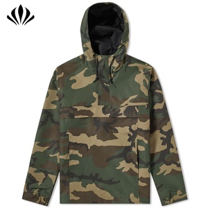 High Quality Custom Men <strong>Camo</strong> Pullover <strong>Jacket</strong> 100%Nylon <strong>Waterproof</strong> Windbreaker <strong>Jacket</strong> Half Zipper Hooded <strong>Jacket</strong> - Product Image 1