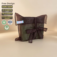 Pochette en organza marron écologique Chuanghua, enveloppe cadeau, porte-monnaie, sac de rangement pour maquillage, sac anti-poussière, sac à rabat de luxe pour cosmétiques