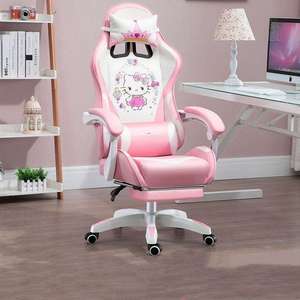 Chaise de jeu <span class=keywords><strong>Sailor</strong></span> <span class=keywords><strong>Moon</strong></span> élégante rose avec cadre en acier inoxydable, design pivotant moderne, repose-pieds ergonomique en cuir, pivotant en cuir - Product Image 3