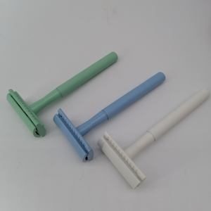 Rasoir de sécurité nickelé poignée moletée lames à double tranchant instrument de précision de <span class=keywords><strong>barbier</strong></span> - Product Image 4