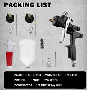 ชุดปืนพ่นสีแบบ Hvlp สีดำขนาด1.3มม. ปรับแต่งได้ตามต้องการสำหรับยานยนต์ - Product Image 2