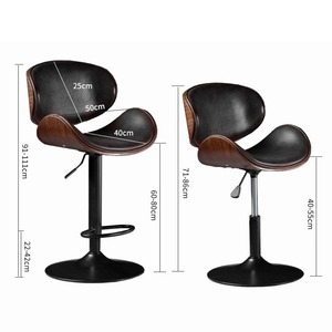 <span class=keywords><strong>Tabouret</strong></span> en cuir <span class=keywords><strong>de</strong></span> luxe moderne à hauteur <span class=keywords><strong>de</strong></span> comptoir chaise <span class=keywords><strong>de</strong></span> <span class=keywords><strong>bar</strong></span> haute rotative pour les repas en plein air café <span class=keywords><strong>industriel</strong></span> pour les bars cuisines - Product Image 6
