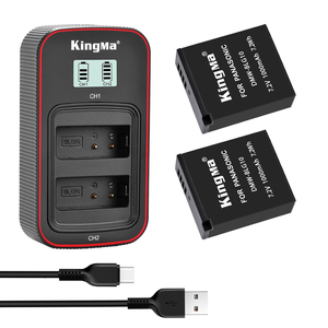KingMa batteria BLG10 BLE9 completamente decodificata e doppio caricatore per schermo <span class=keywords><strong>LCD</strong></span> per fotocamera GF3 GF5 ZS110 LX100 GX85 DMC-GF6 - Product Image 1