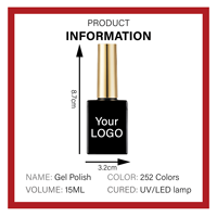 Vernis à ongles en gel professionnel longue durée, non toxique, à séchage UV/LED, paillettes pures, 15 ml, OEM