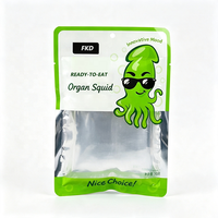 Sachet en aluminium Mylar imprimé sur mesure à trois soudures latérales avec fenêtre, thermoscellable, pour l'emballage de fruits de mer et de snacks prêts à consommer