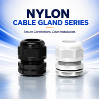 Passe-câble électrique plat en nylon PA66 M12 M16, étanche IP68, blanc, à entrées multiples, vente en gros