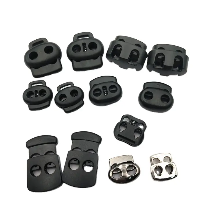 Wholesale hot sell high quality plastic 2 holes spring ending stopper cord lock stopper for rope garment accessories