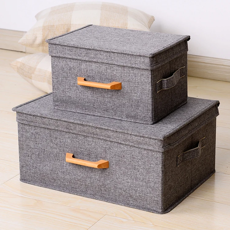Collapsible Natural Fabric Storage Box with
