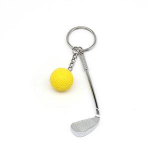 Porte-clés promotionnel tendance en métal sublimé en forme de balle de golf et de club de golf, accessoire pour sac - Product Image 5