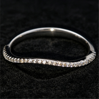 Perhiasan Mewah Perak S925 GRA D Color Moissanite Set Cincin Tumpuk untuk Pernikahan dan Pertunangan untuk Wanita Set Perhiasan Pengantin