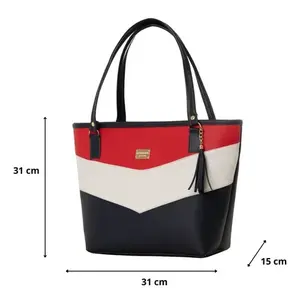 Bolso Tote para Mujer Fana Carola, Cuero PU, Bloques de Color, Cierre de Cremallera, Elegante, Uso Diario, Primavera, Verano, Invierno - Product Image 4