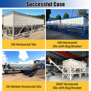 Silo Semen Horizontal 30 Ton, Wadah Bubuk Baja Tingkat Rendah, Dipasang di Atas <span class=keywords><strong>Skid</strong></span> untuk Pabrik Beton Mobile, Mudah Dipindahkan - Product Image 2