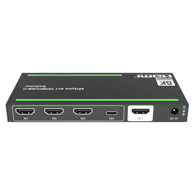 8K 48Gbps 4x1 HDMI/USB-C Switcher USB-C Input HDMI2.1 HDCP2.3 Support HDR Vision RGB, YCbCr for PS5 HDTV XBOX