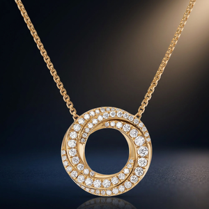 18K <b>Solid</b> <b>Gold</b> Geometric <b>Pendant</b> Necklace With Box Chain Classic Design Unisex Everyday Wear - Product Image 3