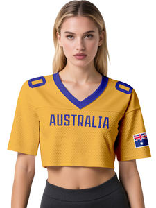 <span class=keywords><strong>Camiseta</strong></span> Deportiva Personalizada con la Bandera Nacional de Estados Unidos para Mujer, Transpirable, de Manga Corta, Cuello en V, Estilo Informal - Product Image 5