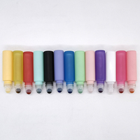Flacon de parfum en verre vide de luxe personnalisé et coloré de 10 ml (0,33 oz) avec bille roulante en pierre