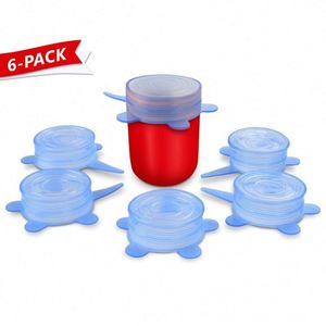 Tapas Elásticas de Silicona Transparentes, Lavables y Reutilizables para Recipientes de Alimentos de Varios Tamaños, Accesorios de Cocina - Product Image 1