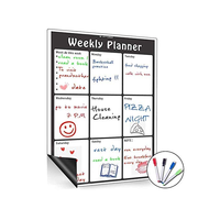 Tableau magnétique effaçable à sec personnalisé bloc-notes magnétique pour réfrigérateur calendrier mensuel/hebdomadaire avec marqueur effaçable à sec