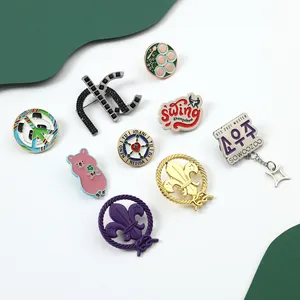 Stocked fashion new design letter pins badge personalized logo metal decoration lapel brooch pin enamel pins