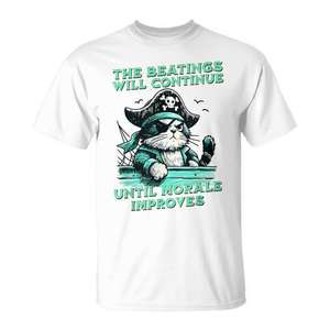 Los golpes no cesarán hasta que mejore el moral - Camiseta - Product Image 1