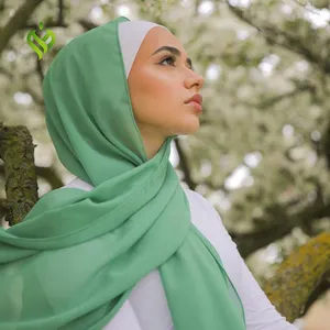 המכר צנוע רגיל שיפון צעיף אופנה רך יומי שיפון חיג 'אב צעיפי עבור מוסלמי נשים אתני אבזר