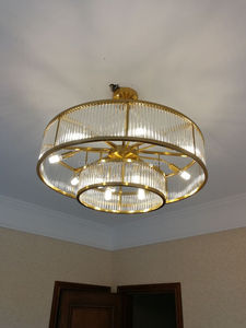 Personalizzato soggiorno secondo piano lampadario di cristallo in metallo dorato rotondo illuminazione decorativa lampada da <span class=keywords><strong>soffitto</strong></span> - Product Image 4