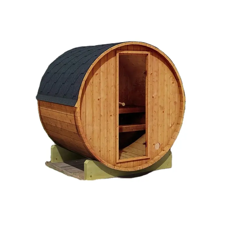 Maison en bois massif de luxe salle de sauna en bois pour 6 personnes baril extérieur salle de sauna à vapeur sèche