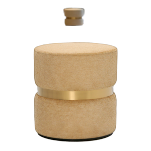 Tabouret ottoman portable en velours doré, convertible, petit, avec assise en métal souple, moderne, pour la maison, le salon, la cuisine, l'extérieur et la salle à manger - Product Image 1