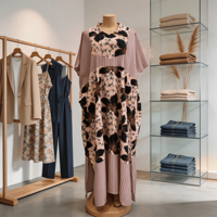Robe longue kaftan grande taille pour femme, style africain, avec bordure à motif damier abstrait, turban organique, longueur ras du sol, tenue modeste d'inspiration ethnique
