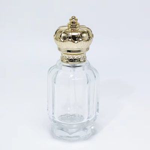 Middle East Dubai Arabian <b>Empty</b> Luxury Irregular Crown Cap 50ml 100ml Clear Crimp Arabic Perfume Glass Bottle With <b>Box</b> Packaging - Product Image 4