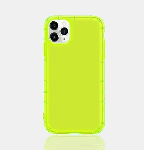 Funda de teléfono de impacto transparente colorida y duradera para iPhone 14 Pro Max, funda de TPU anticaída azul neón para iPhone 13 14 15 Pro