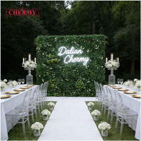 Mur de fleurs artificielles 5D Dalian Chermy OEM pour mariage, rose ivoire et bordeaux, 8ft x 8ft