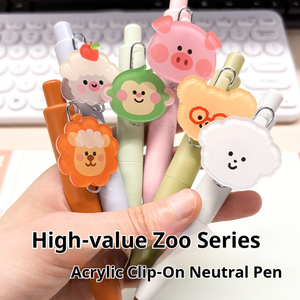 Bolígrafo de Gel Creativo con Adhesivo Acrílico de Animales Lindos, Bolígrafo de Bolsillo con Diseño de Dibujos Animados, Punta de Bala de 0.5 mm, Bolígrafo de Tinta de Gel para Escribir - Product Image 2