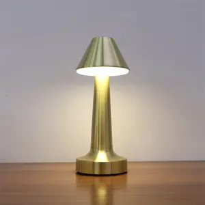 LED alüminyum alaşımlı su geçirmez şarj edilebilir masa vantilatörü lambası dokunmatik karartma Metal masa lambaları Bar oturma odası okuma kamp ışık