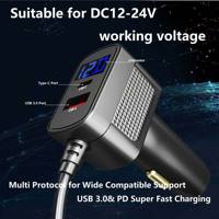 Für Starlink Mini 12V-24V Zigaretten anzünder Auto ladegerät zu Gleichstrom kabel 6ft 2M mit LED-Bildschirm für Auto RVS Yacht boot