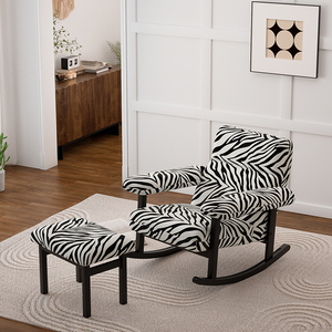 Nordique moderne luxe salon chaises en métal rembourré Relax à bascule simple paresseux canapé adulte chambre salon meubles de lecture - Product Image 4