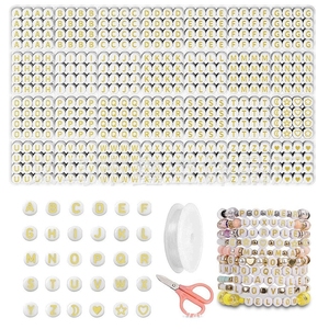 A-Z akrilik alfabet nomor manik-manik DIY Kit perhiasan membuat gelang manik-manik promosi bisnis hadiah gelang manik-manik - Product Image 5