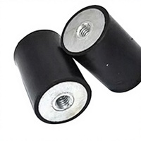 Supports d'isolation cylindriques filetés double extrémité Sondex M5x15x20mm, amortisseurs de vibrations en caoutchouc noir pour compresseur et générateur