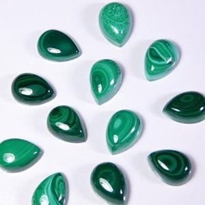 Cuentas de piedras preciosas en forma de pera suave de malaquita natural para la fabricación de joyas cabujón suelto de piedra de malaquita de 5x7mm de mayorista a granel - Product Image 2