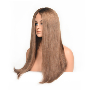 Perruque médicale de haute qualité, faite à la main avec trame, nouée à la main, sans colle, en cheveux vierges, avec dentelle transparente pour les patients atteints d'alopécie. - Product Image 1