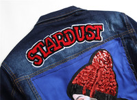 Veste en jean personnalisée de haute qualité patch brodé serviette brodée lavage lourd coupe-vent veste en jean