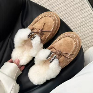 OEM&amp;ODM <strong>Women's</strong> Big Fleece Lined Snow <strong>Boots</strong> Thick Soles Lazy Person'<strong>s</strong> Essential Round Toe Half <strong>Slippers</strong> Ximia Thick Heel <strong>Boots</strong> - Product Image 6