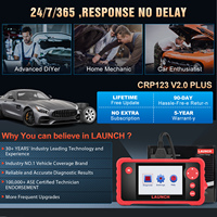 Escáner de Diagnóstico para Automóviles Launch CRP123 V3.0 Plus, Pantalla LCD Roja, Bluetooth, OBD2, Sistema Completo, Herramienta Universal