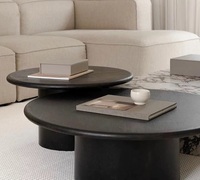 Ensemble table basse ronde en travertin de style moderne de taille personnalisée meubles pour salon