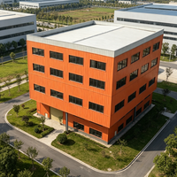 Entrepôt logistique préfabriqué en structure acier multi-étages, résistant au feu et au vent, avec bureaux intégrés